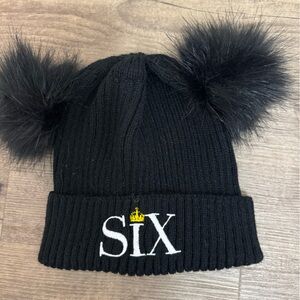 Black Pom Pom Knit Six the musical Beanie